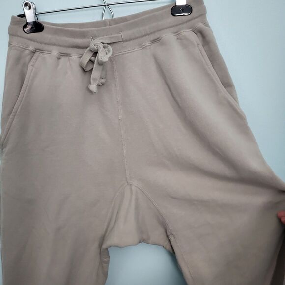 TKEES Jogger Pants Womens 1 S Gray Drop Crotch Sweatpants Tapered - Picture 3 of 8